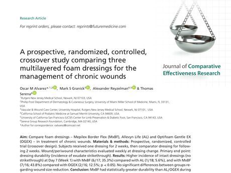 First page of A prospective, randomized, controlled, crossover study comparing three multilayered foam d